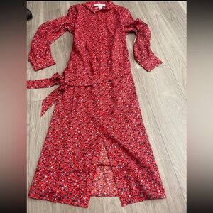Floral Red Dress